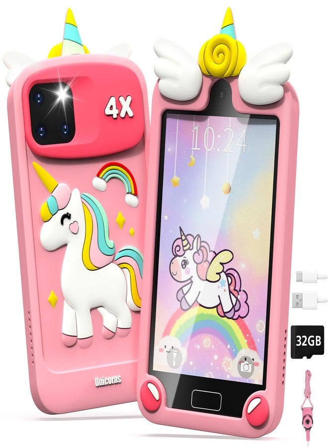 YIFOCO Kids Smart Phone for Girls, Toddler Birthday Gifts for Girl 3 4 5 6 7 8 9 10 Year Old, Kids Toy Cell Phone with 4" Touchscreen Cameras, Music, Games, Travel Preschool Learning Education Toy - Image 1